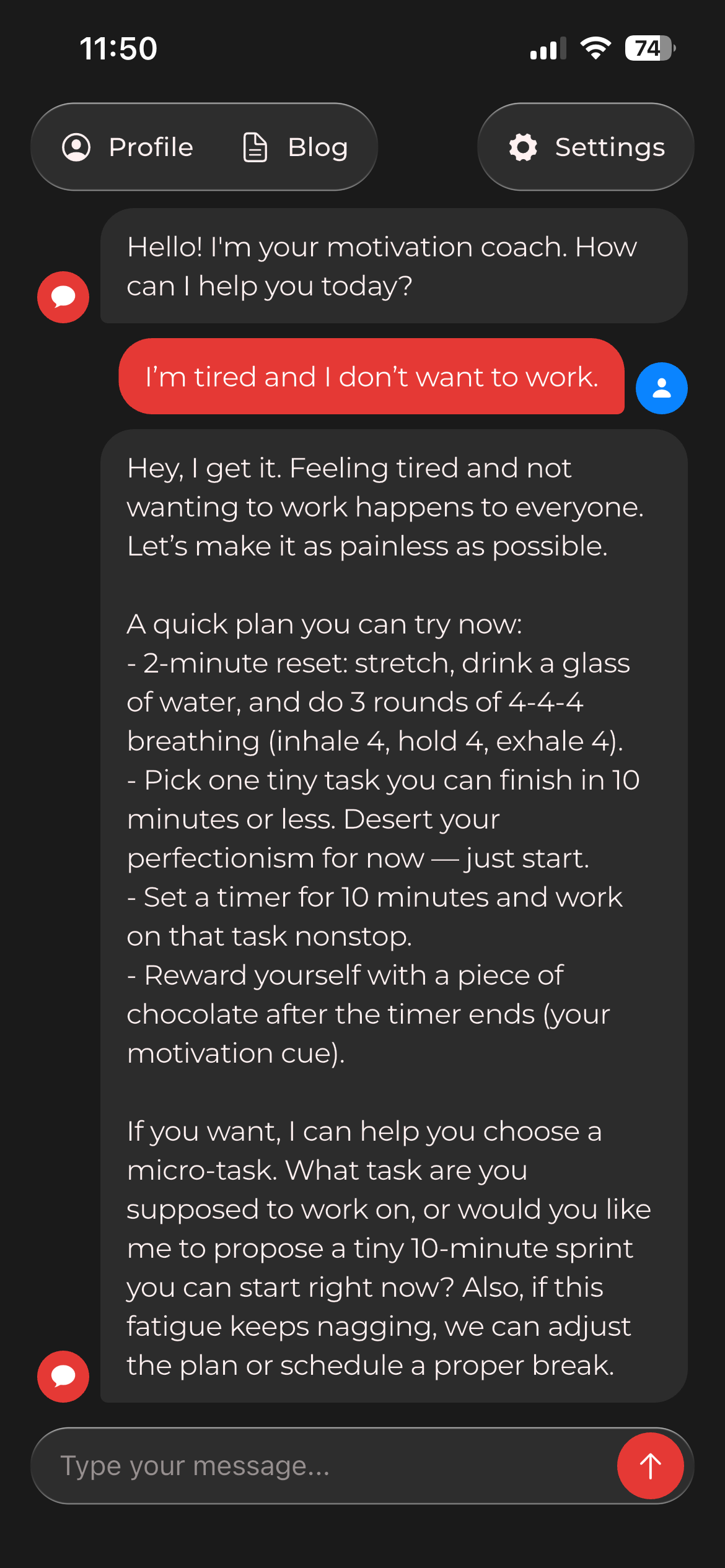 TheUp App Screenshot